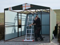 Eurostal montáž garáže 3 x 5 m sedlová střecha
