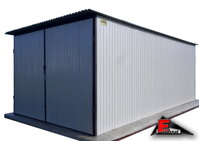 Garáž 3 x 5 m zadní spád křídlová vrata bílá